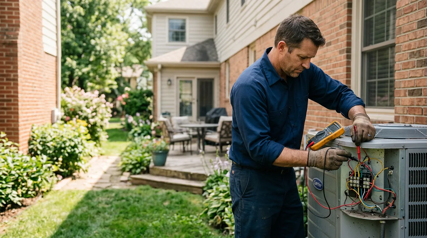 HVAC technician working near Sabinal, TX